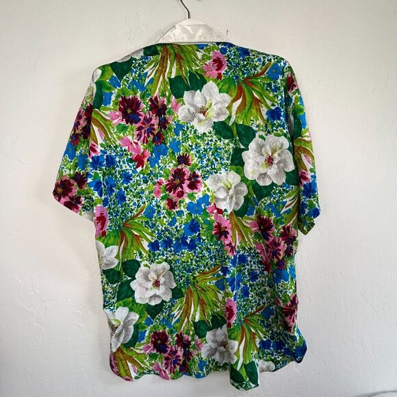 Vintage Victorias Secret Gold Label Floral Satin Pajama Top M/L Button-Up New - Picture 2 of 7